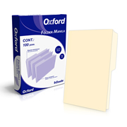 [ESS-FOL-M758CRE] Folder manila Oxford oficio color crema ceja 1/2 caja con 100 pzas