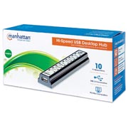[IC-CO-161572] Hub Manhattan USB v2.0 10 ptos con fu e gris