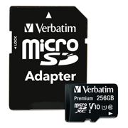 [VER-ACC-70364] MICROSDXC PREMIUM VERBATIM 256GB CLASE 10 CON ADAPTADOR
