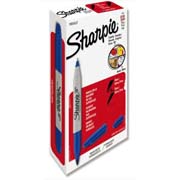 [BER-MAR-805637] Marcador doble punta Sharpie azul caja con 12 piezas