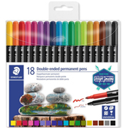 [STD-MAR-7TB18] Marcador doble punta permanente Staedtler Design Journey, estuche con 18 piezas