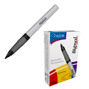 [AZO-MAR-3000112] Marcador permanente fino Signal punta bala 1.5 mm color negro caja con 12 pzas