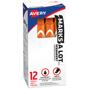 [AVE-MAR-08883] Marcador permanente grande naranja AVERYcon 12 piezas marks-a-lot