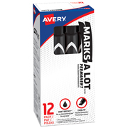 [AVE-MAR-08888] Marcador permanente grande negro AVER on 12 piezas marks-a-lot