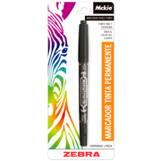 [ZEB-MAR-4010] Marcadordoble punta mckie zebra, punta fina y extra fina, negro, blister 1 pieza