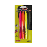 [BAC-MAR-FLAJR3] Marcatextos Bacoflash, fino surtido, to fino, rosa, naranja y amarillo, 2 pie