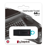 [ME-KIN-DTX64GB] Memoria USB, 64GB, 3.2 Gen 1, Negro/Azul.