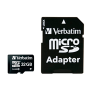 [VER-ACC-44083] Microsd Verbatim 32GB clase 10 con adaptador
