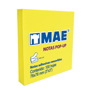 [MAE-PST-26165] Notas Adhesivas MAE amarillo neón Pop Uppaquete con 12 piezas