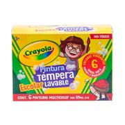 [CRA-PTRA-5412] PINTURAS TEMPERA LAVABLES CRAYOLA MULTICOLOR, 59 ML, 6 COLORES