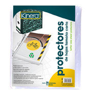 [AZO-PRH-350] Protector de hojas traslucidos Kinera 350 tamaño carta bolsa con 25 pzas