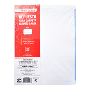 [DIE-CUA-2293] Repuesto para carpeta Dietrix carta raya100 hojas con filo de colores