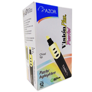 [AZO-MAR-2600APC] Resaltador de texto Vision Plus Pastel punta cincel 6 mm amarillo caja 12 pzas