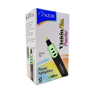 [AZO-MAR-2600VPC] Resaltador de texto Vision Plus Pastel punta cincel 6 mm verde caja con 12 pzas