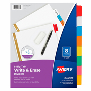 [AVE-SEP-23079] Separador blanco carta 8 divisiones AVERY pestañas borrables