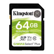 [ME-KIN-64GBSDS2] TARJETA SD CANVAS SELECT PLUS 64GB. KINGSTON