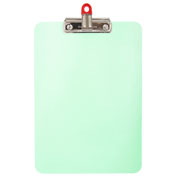 [AZO-TAB-2329VD] Tabla de plástico Sablón con I-Clip metálico tamaño carta color verde