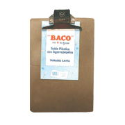 [BAC-TAB-CARTA] Tabla fibracel carta Baco con broche metálico, tamaño carta, 1 pieza