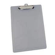 [MAE-TAB-M1341] Tabla plástica carta/oficio color humo con gancho wire clip