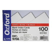 [ESS-TARJ-40] Tarjeta índice Oxford color blanco 4' x 6' paquete con 100 pzas