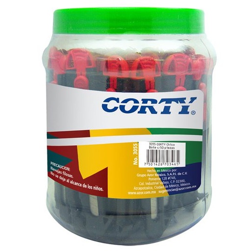 [AZO-CUT-3055C] Cutter Corty 3000 chico de 9 mm bote con50 pzas